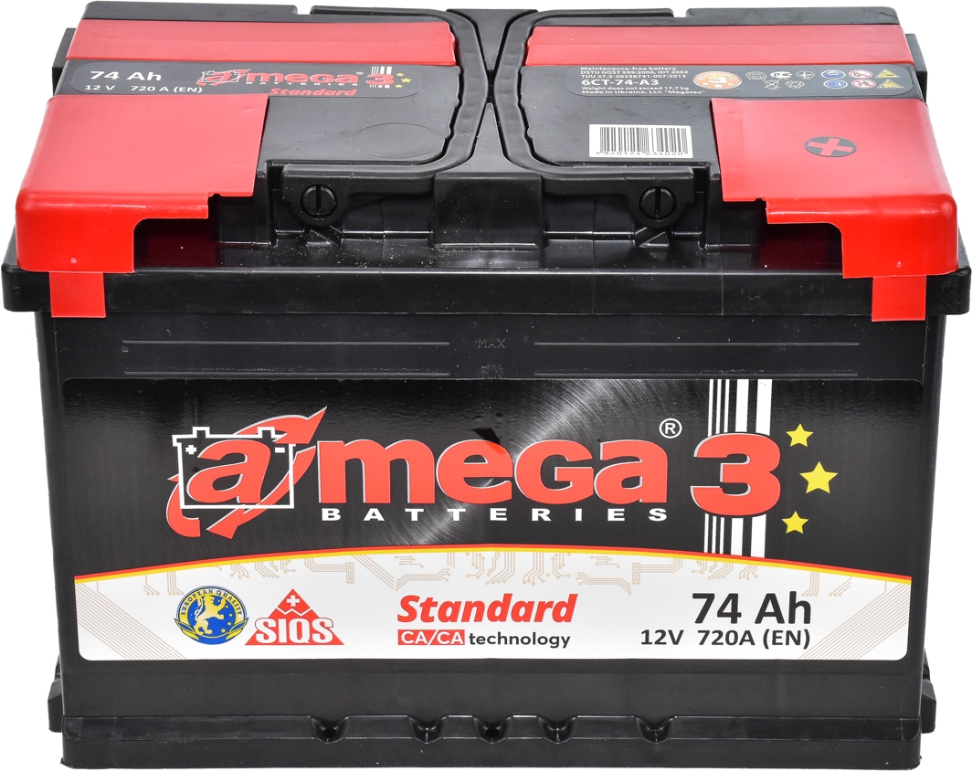 

Аккумулятор A-Mega 6 CT-74-R Standard M374