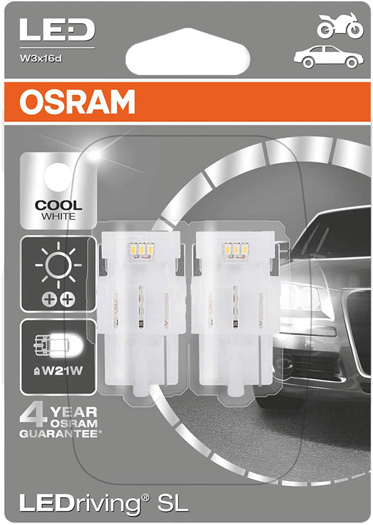 

Автолампа Osram 7706CW-02B Standard W21W W3x16d 1 W