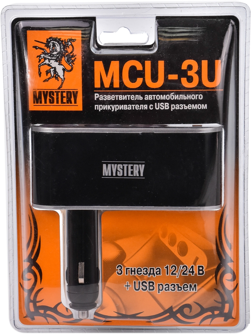 

Разветвитель прикуривателя с USB Mystery 3 в 1 + USB MCU-3U