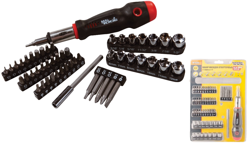 

Отвертка реверсивная с набором бит MasterTool 40-0357