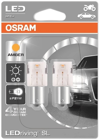 

Автолампа Osram 7458YE-02B LEDriving P21W BA15s 1,1 W