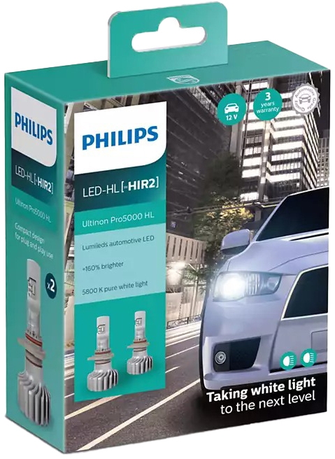 

Автолампа Philips 11012U50CWX2 Ultinon Pro5000 HIR2 PX22d 16 W