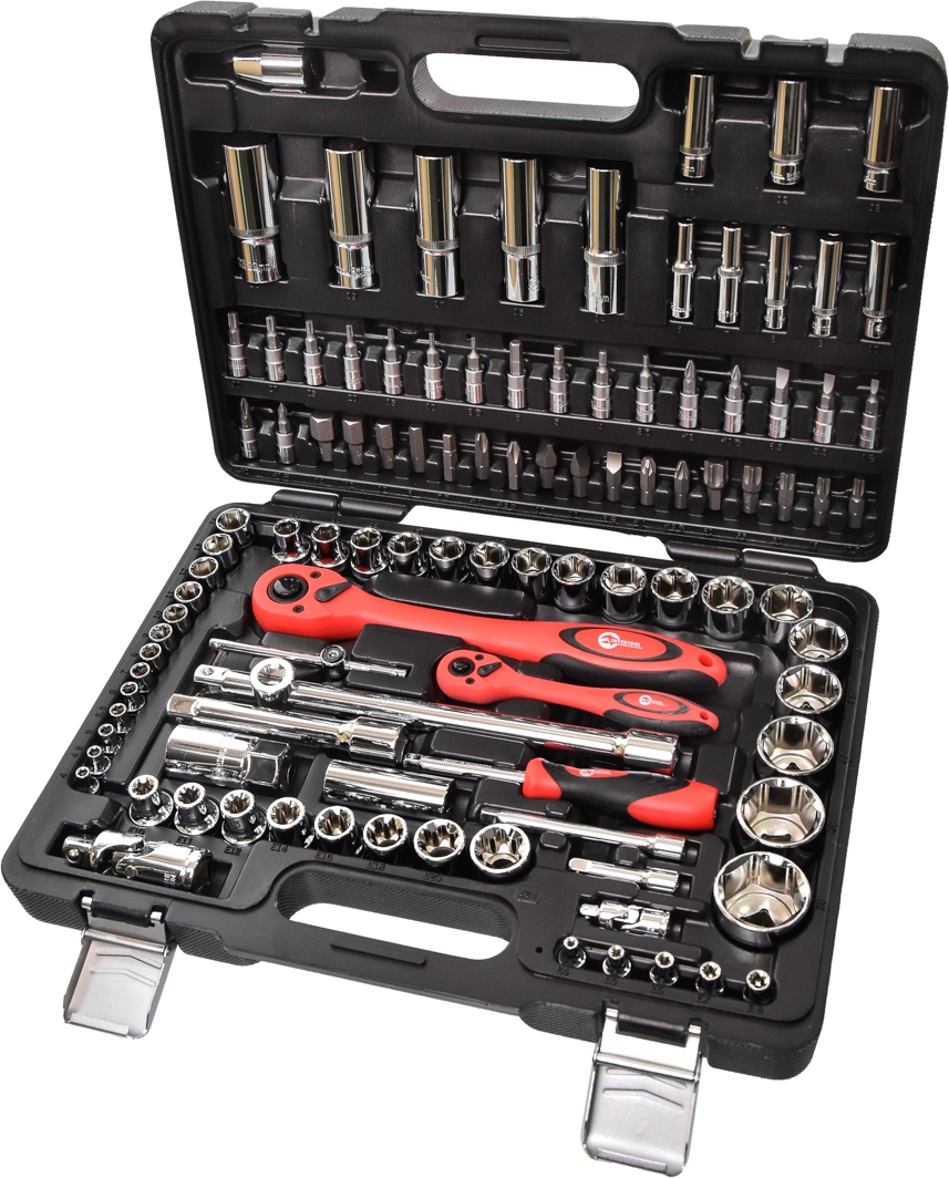 

Набор инструментов Intertool ET-6108 1/2", 1/4" 108 ед.