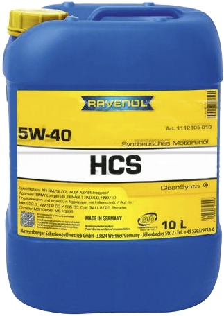 

Моторное масло Ravenol HCS 5W-40 синтетическое 1112105010