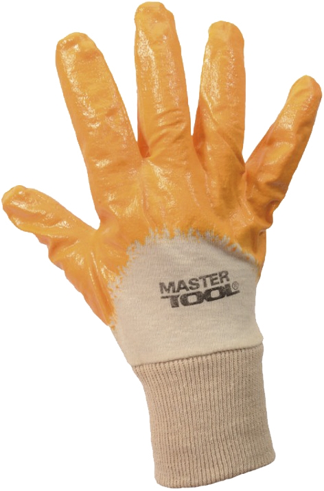 

Перчатки рабочие MasterTool хб с нитриловым покрытием оранжевые 830405S