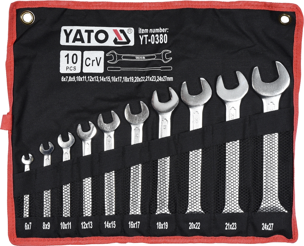 

Набор ключей рожковых Yato YT0380 6-27 мм 10 шт