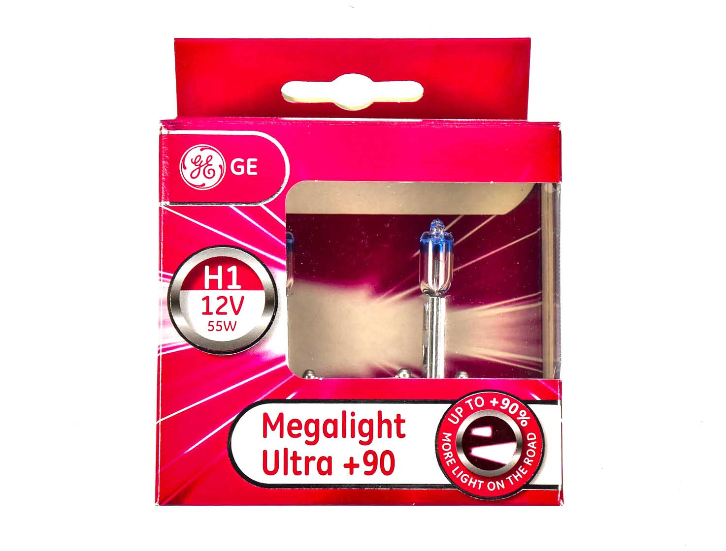 

Автолампа General Electric 50310xu2d Megalight Ultra +90 H1 P14,5s 55 W прозрачно-голубая