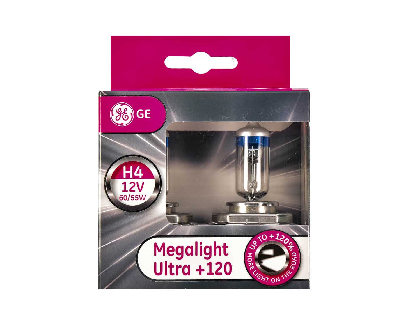 

Автолампа General Electric 50440snu2d Megalight Ultra +120 H4 P43t 55 W 60 W прозрачно-голубая