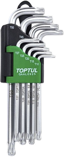 

Набор ключей TORX Toptul GAAL0925 T10-T50 с шарообразным наконечником 9 шт