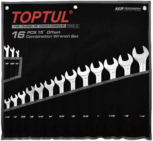 

Набор ключей рожково-накидных Toptul GPBW1601 1/4"-1"1/4 16 шт