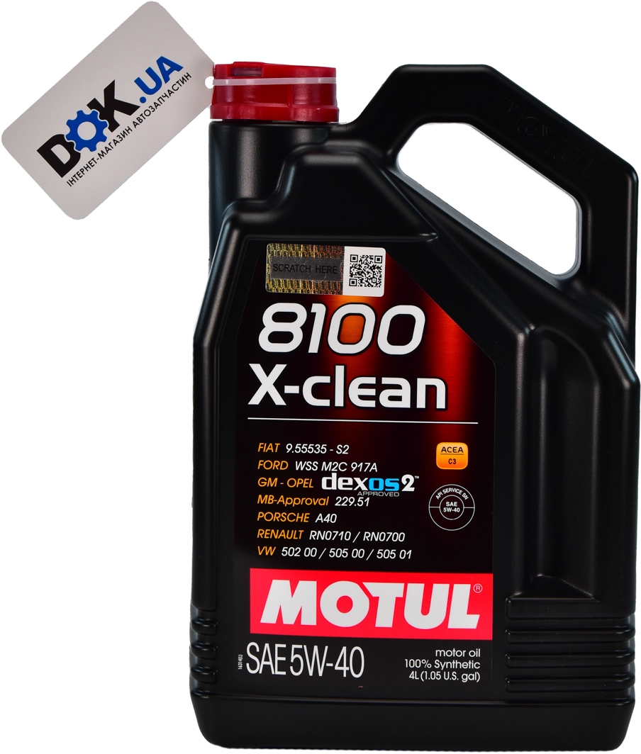 

Моторное масло Motul 8100 X-Clean 5W-40 синтетическое 854154