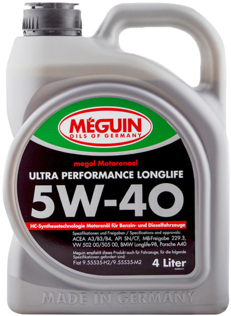 

Моторное масло Meguin Ultra Performance Longlife 5W-40 синтетическое 6486