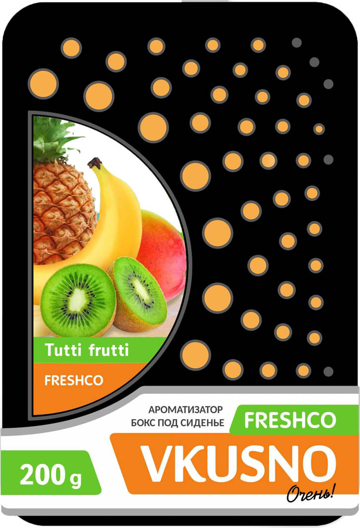 

Ароматизатор Freshco Vkusno Tutti Frutti 200 г AR4BX080