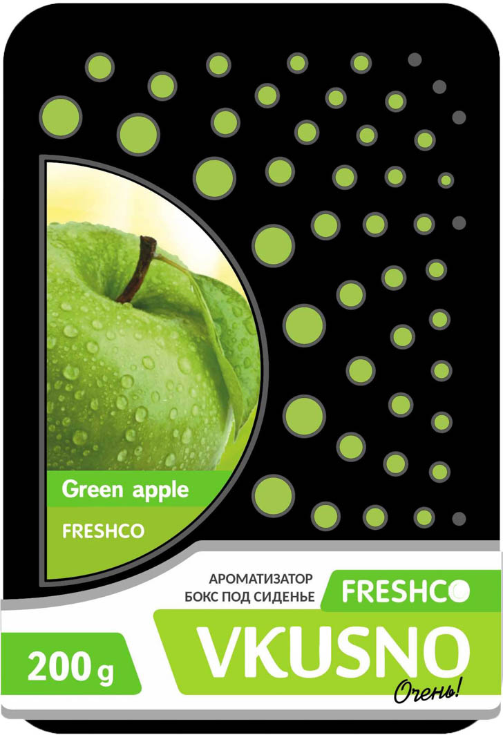 

Ароматизатор Freshco Vkusno Green Apple 200 г AR4BX020