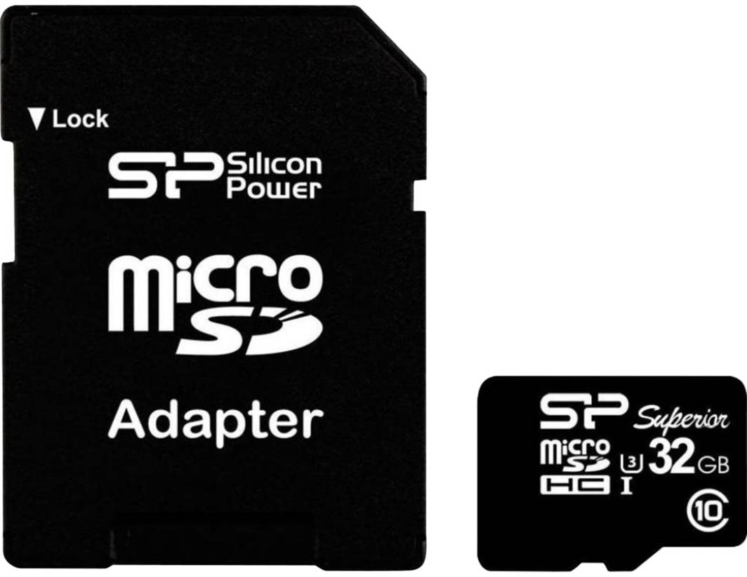 

Карта памяти Silicon Power Superior Pro microSDHC 32 ГБ с SD-адаптером SP032GBSTHDU3V10SP