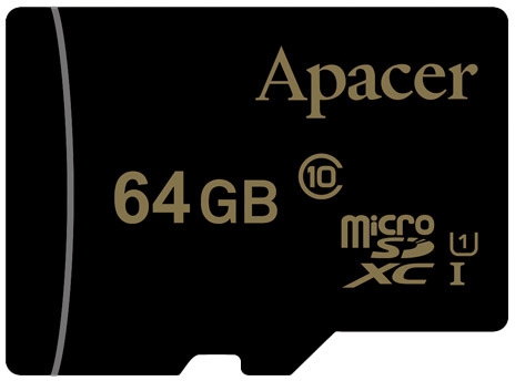 

Карта памяти Apacer microSDXC 64 ГБ AP64GMCSX10U1-RA