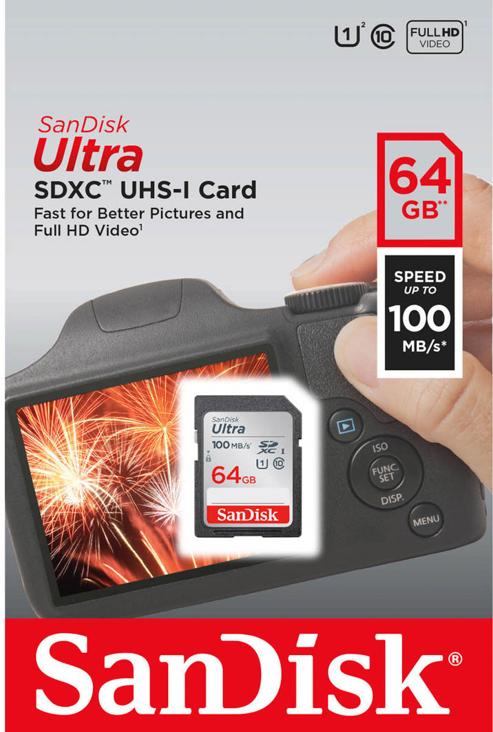 

Карта памяти SanDisk Ultra SDXC 64 ГБ SDSDUNR-064G-GN6IN