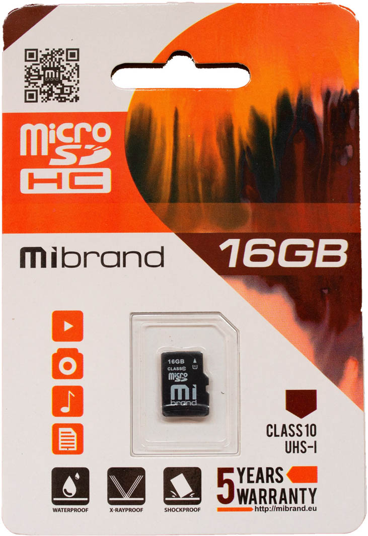 

Карта памяти Mibrand microSDHC 16 ГБ MICDHU1/16GB