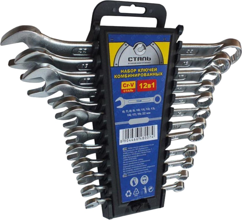 

Набор ключей рожково-накидных Сталь 48007 6-22 мм 12 шт