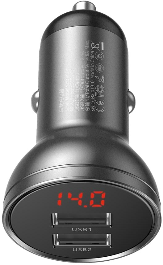 

USB зарядка в авто Baseus Digital Display Dual SCP U+U CCBXB-0G