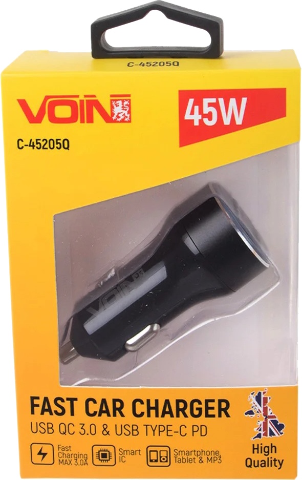 

USB зарядка в авто Voin C-45205Q