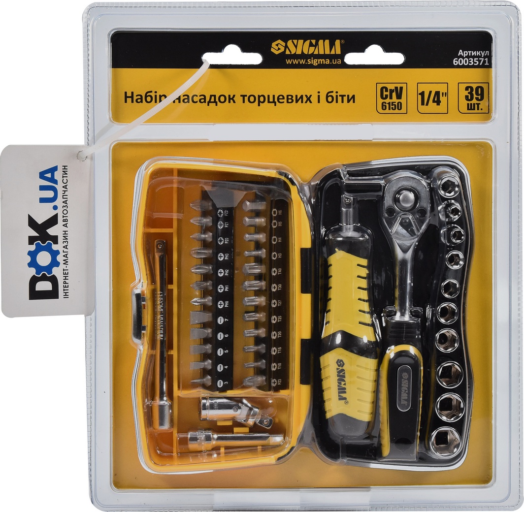 

Набор бит и торцевых головок с трещоткой Sigma 6003571 24 шт.