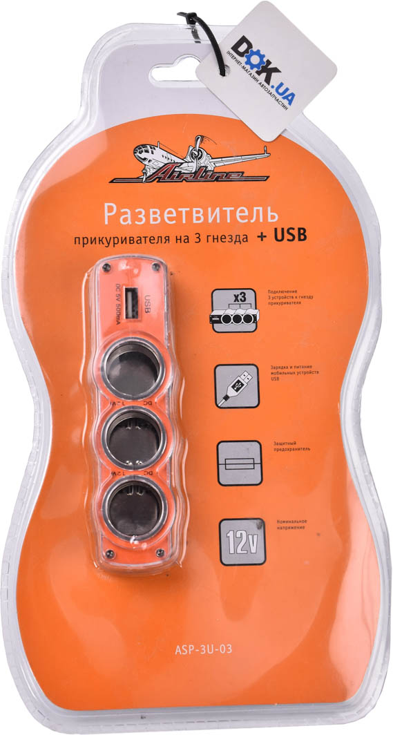 

Разветвитель прикуривателя Airline asp3u03