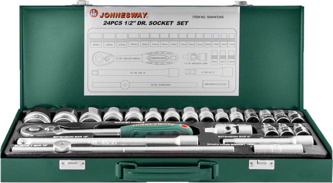 

Набор торцевых головок и комплектующих Jonnesway s04h4724s 19 шт. 1/2"