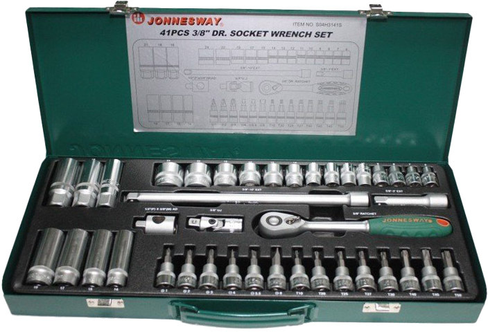 

Набор торцевых головок и комплектующих Jonnesway s04h3141s 35 шт. 3/8"