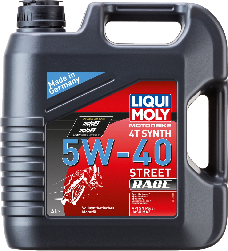 

Моторное масло 4T Liqui Moly Motorbike Street Race 5W-40 синтетическое 1685