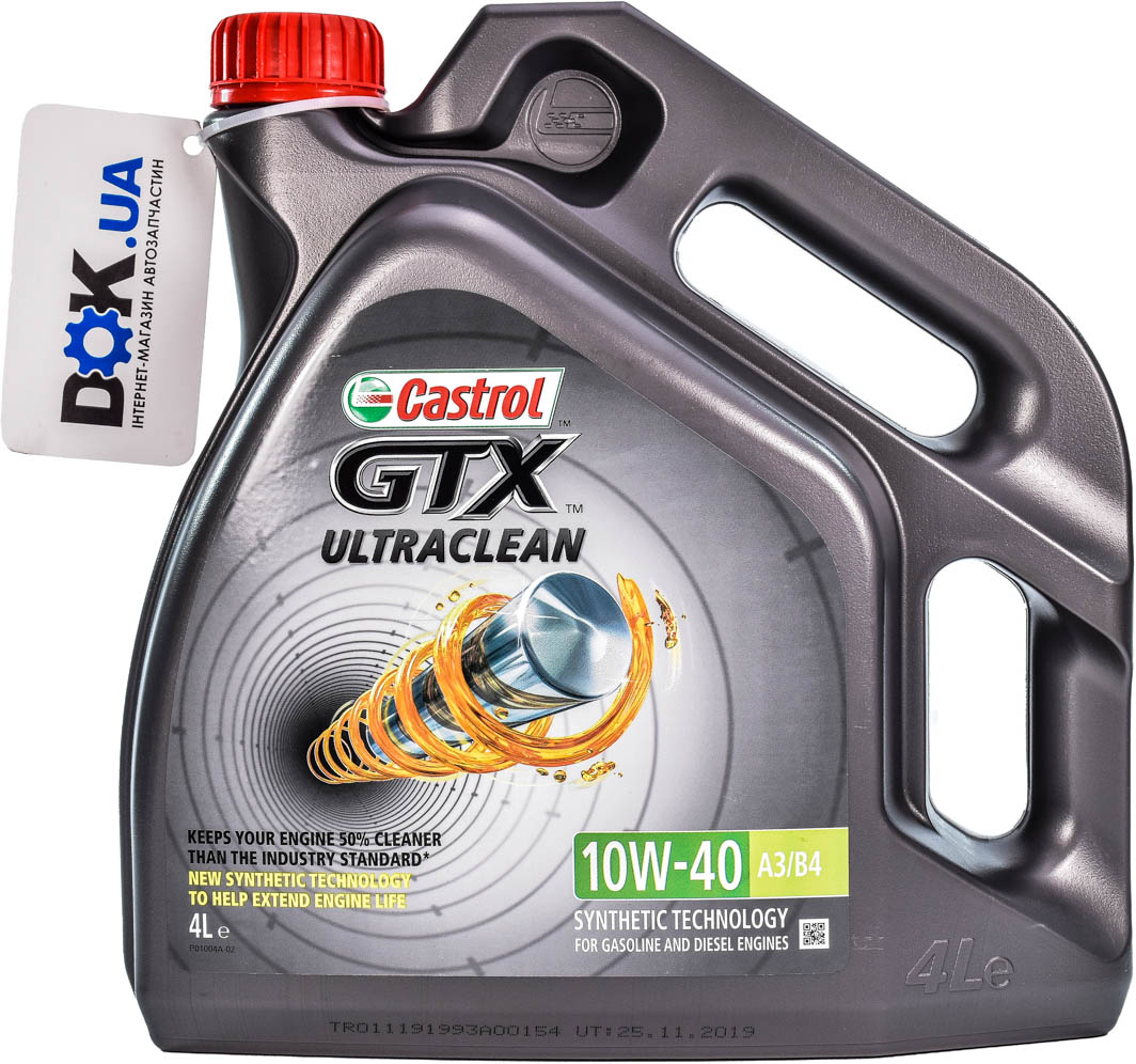 

Моторное масло Castrol GTX Ultraclean A3/B4 10W-40 полусинтетическое CASGTX10W40A3B44L