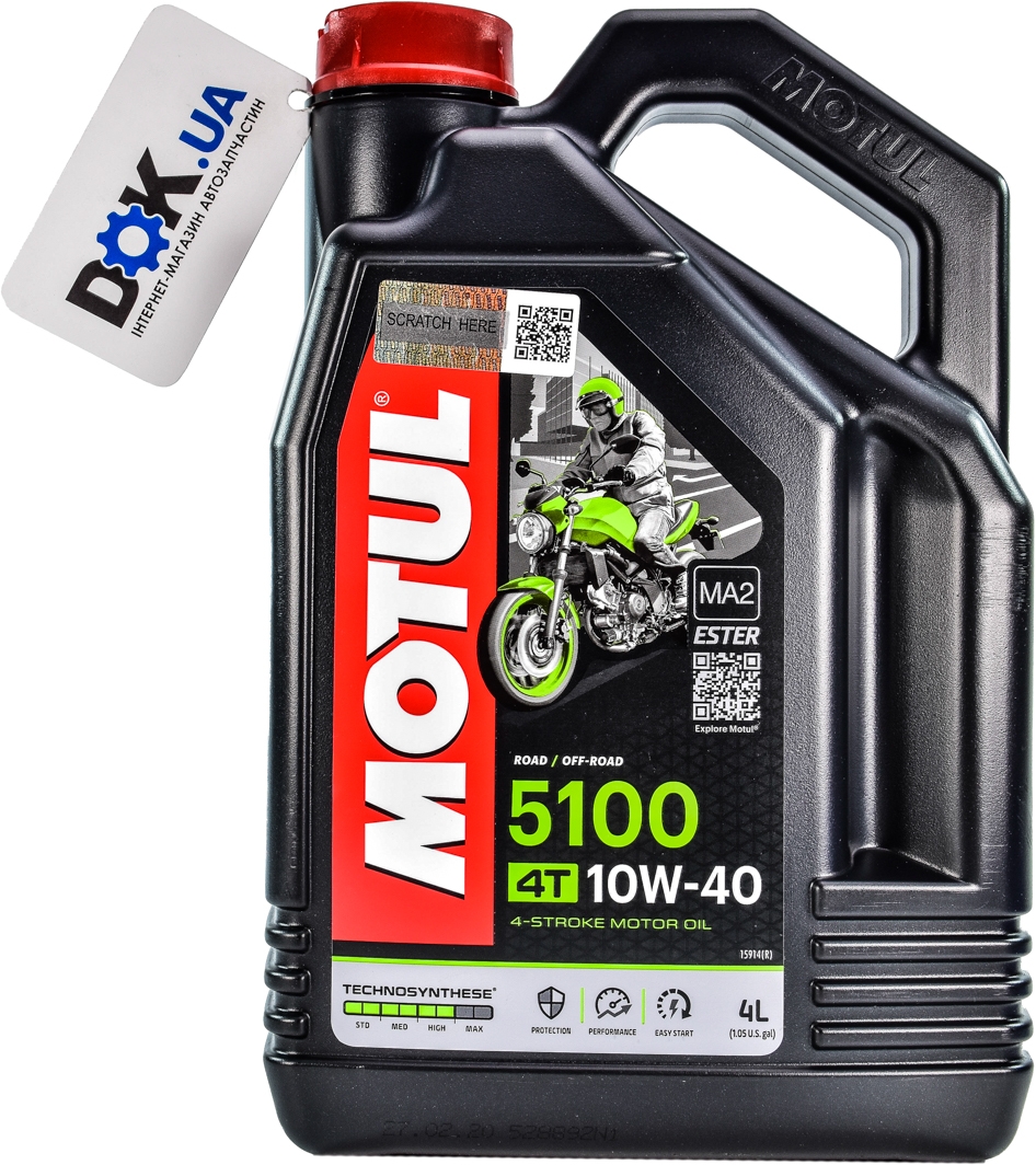

Моторное масло 4T Motul 5100 10W-40 полусинтетическое 836541