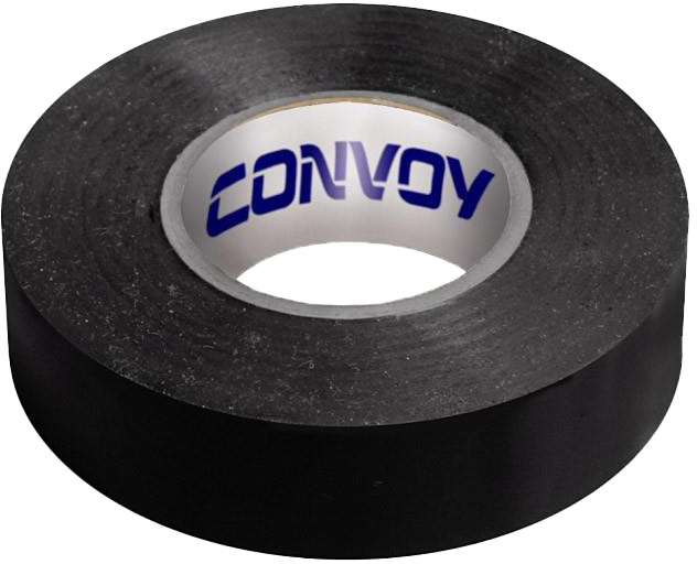 

Изолента Convoy pvctapecv19 черный ПВХ 19 мм х 20 м