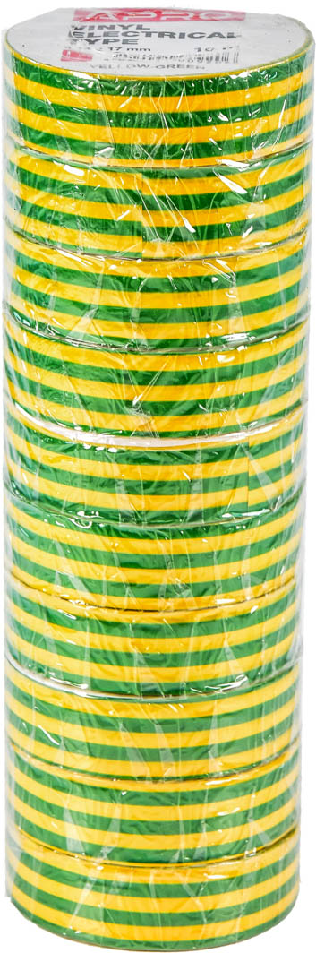 

Изолента Apro et10yellowgreen желто-зеленая ПВХ 17 мм x 10 м