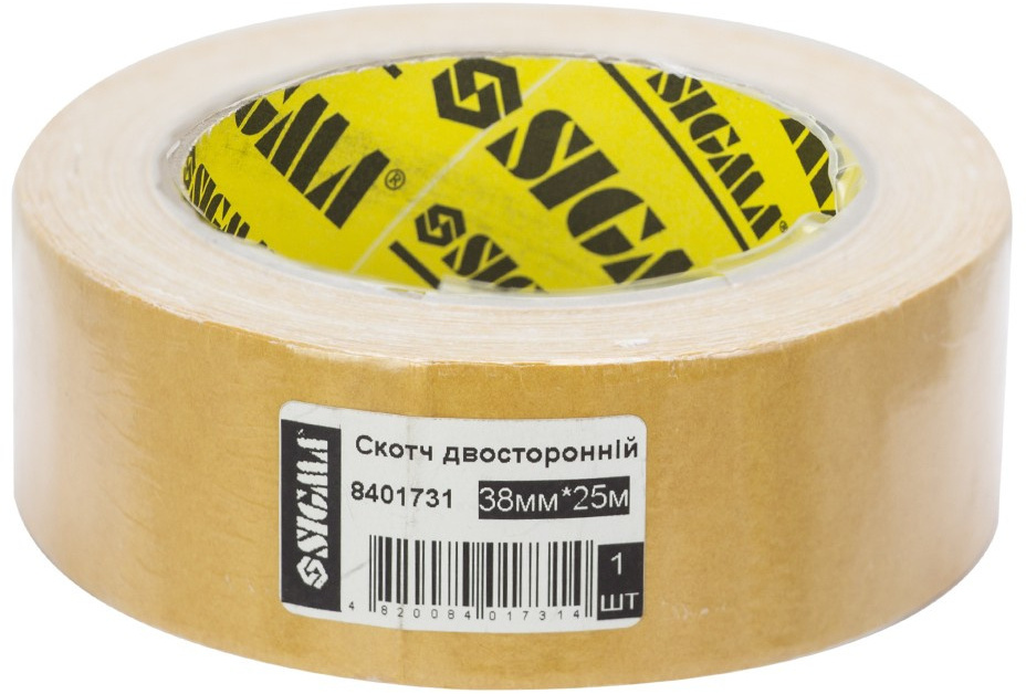 

Двухсторонний скотч Sigma 8401731 полипропиленовая 38x25000