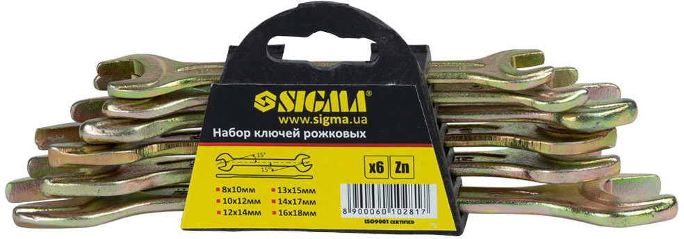 

Набор ключей рожковых Sigma 6010281 8-18 мм 6 шт