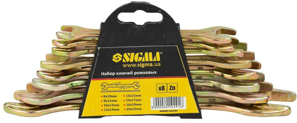 

Набор ключей рожковых Sigma 6010291 8-22 мм 8 шт