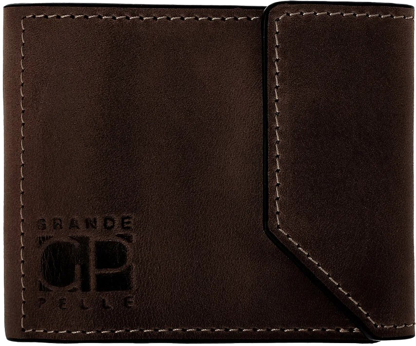 

Зажим для купюр Grande Pelle 120120 без логотипа шоколадный