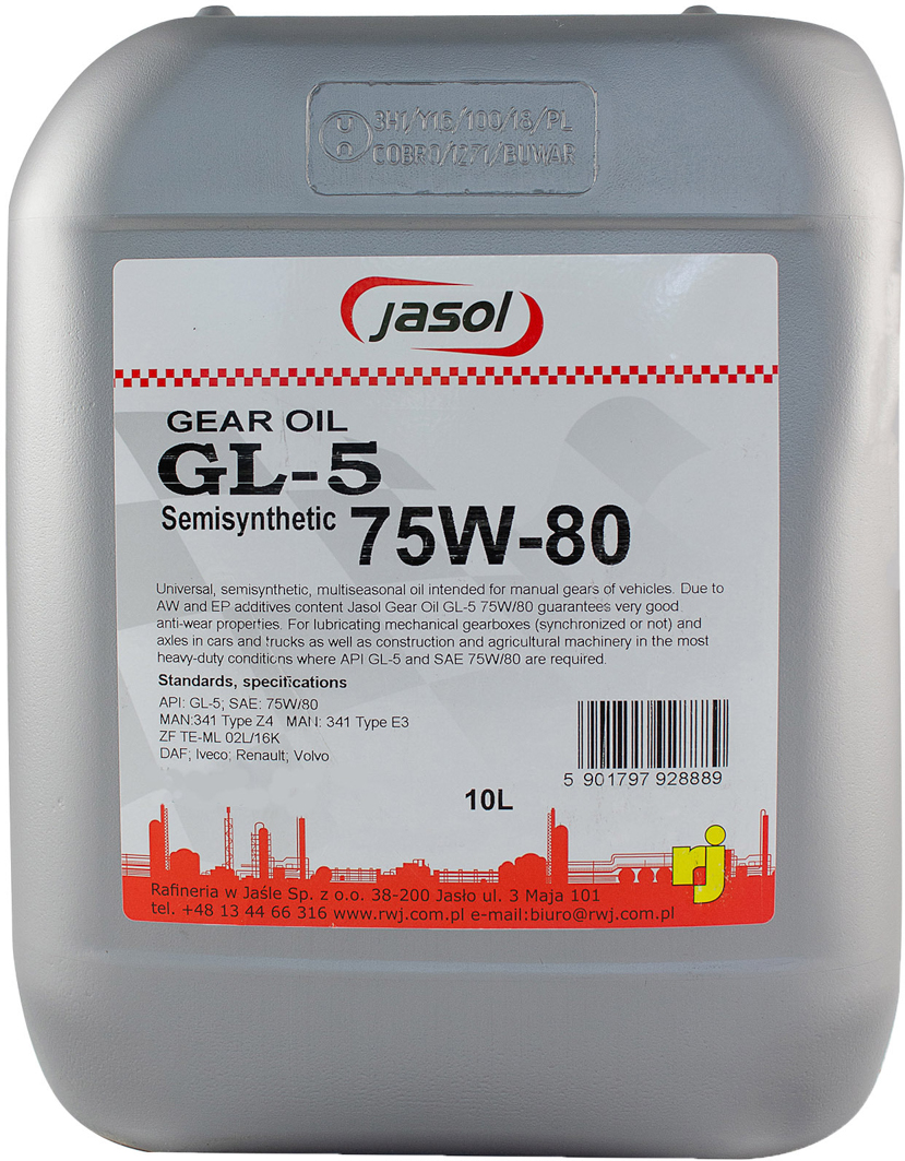 

Трансмиссионное масло Jasol Gear Oil GL-5 75W-80 полусинтетическое 325008