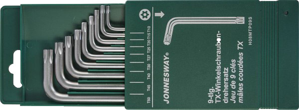 

Набор ключей TORX Jonnesway H08MtP09S T10H-T50H 9 шт