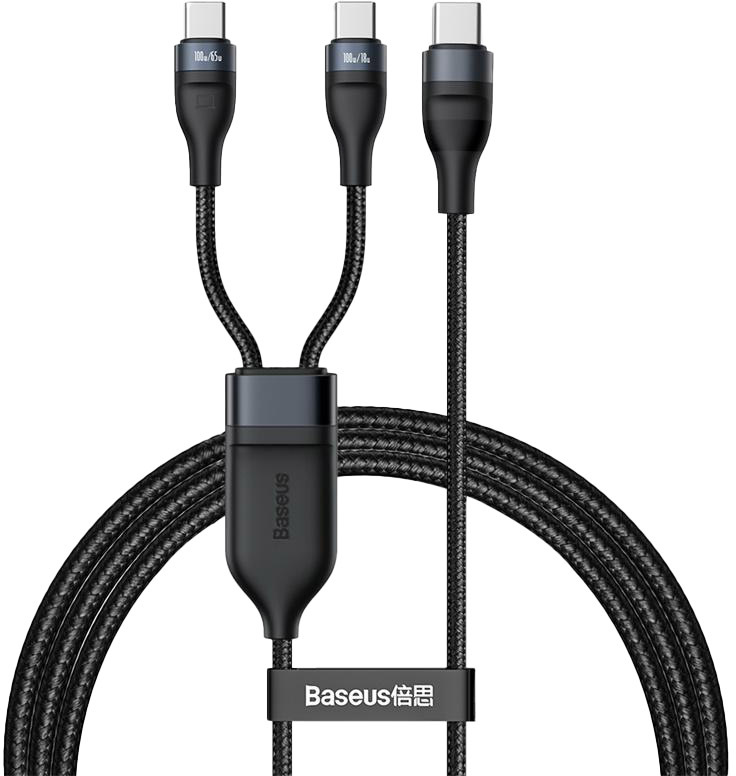 

Кабель 2 в 1 Baseus Flash Series CA1T2-C01 USB type-C - USB type-C - USB type-C 1,5 м