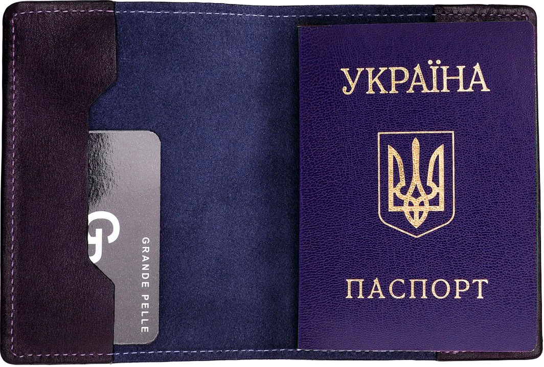 

Обложка для паспорта Grande Pelle 252670 цвет синий