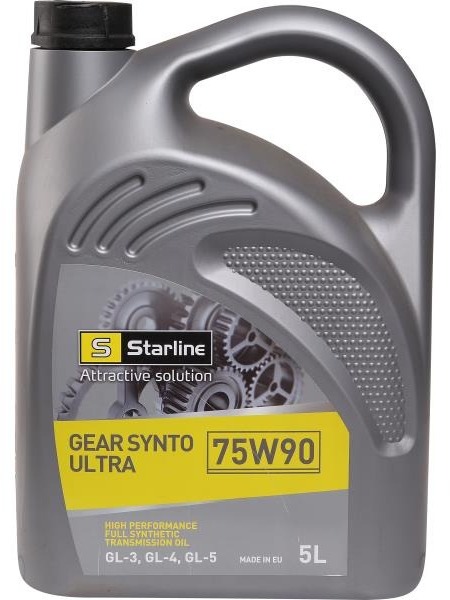 

Трансмиссионное масло Starline Gear Synto Ultra GL-3 / 4 / 5 MT-1 75W-90 синтетическое NASU-5