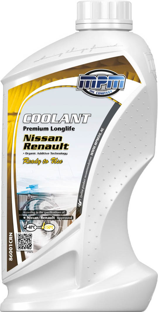 

Готовый антифриз MPM Premium Longlife Nissan/Renault желтый -40 °C 86005CRN