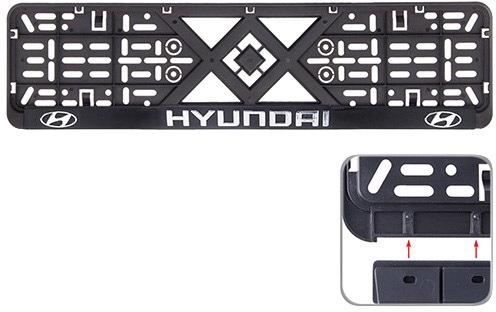 

Рамка номерного знака Vitol 50261 цвет черный на Hyundai