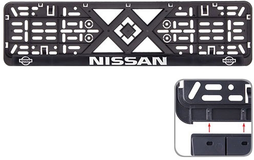 

Рамка номерного знака Vitol 50269 черная на Nissan