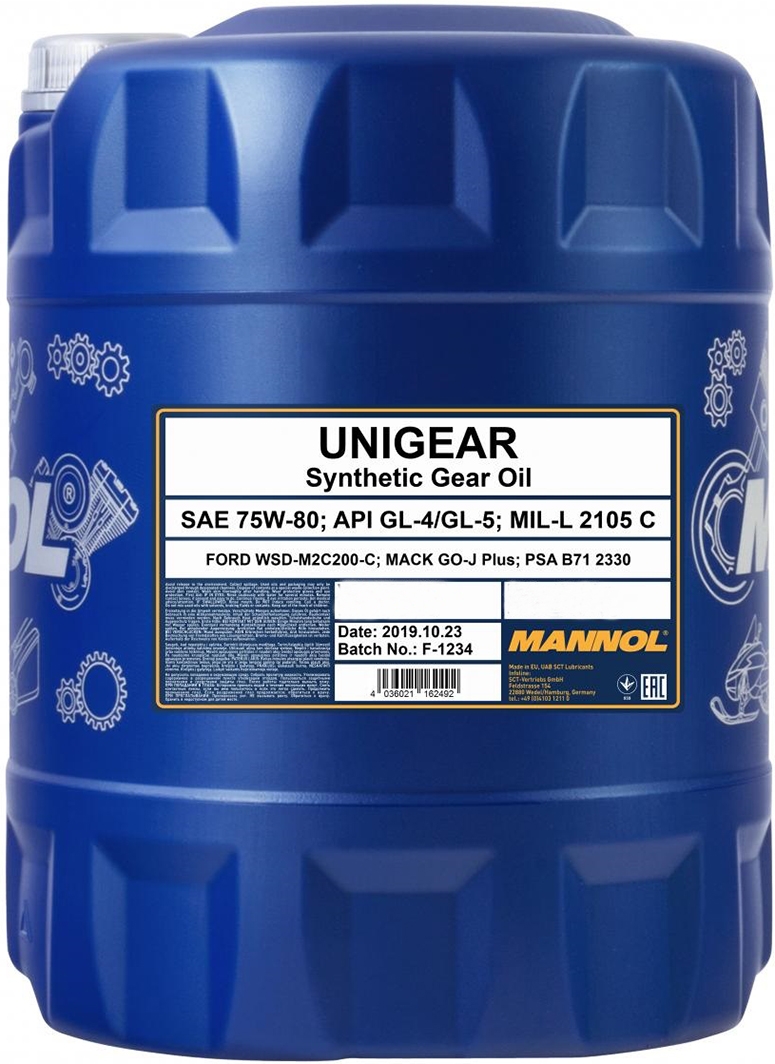 

Трансмиссионное масло Mannol Unigear GL-4 / 5 75W-80 синтетическое MN8109-10