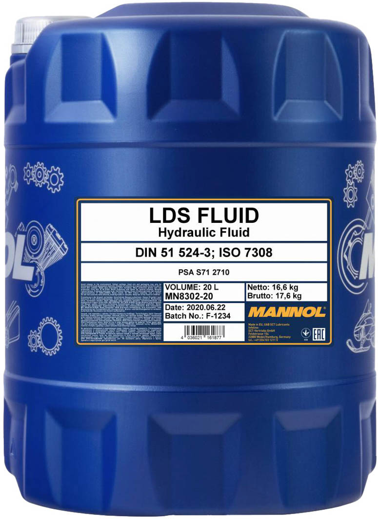 

Трансмиссионное масло Mannol LDS Fluid синтетическое MN8302-20