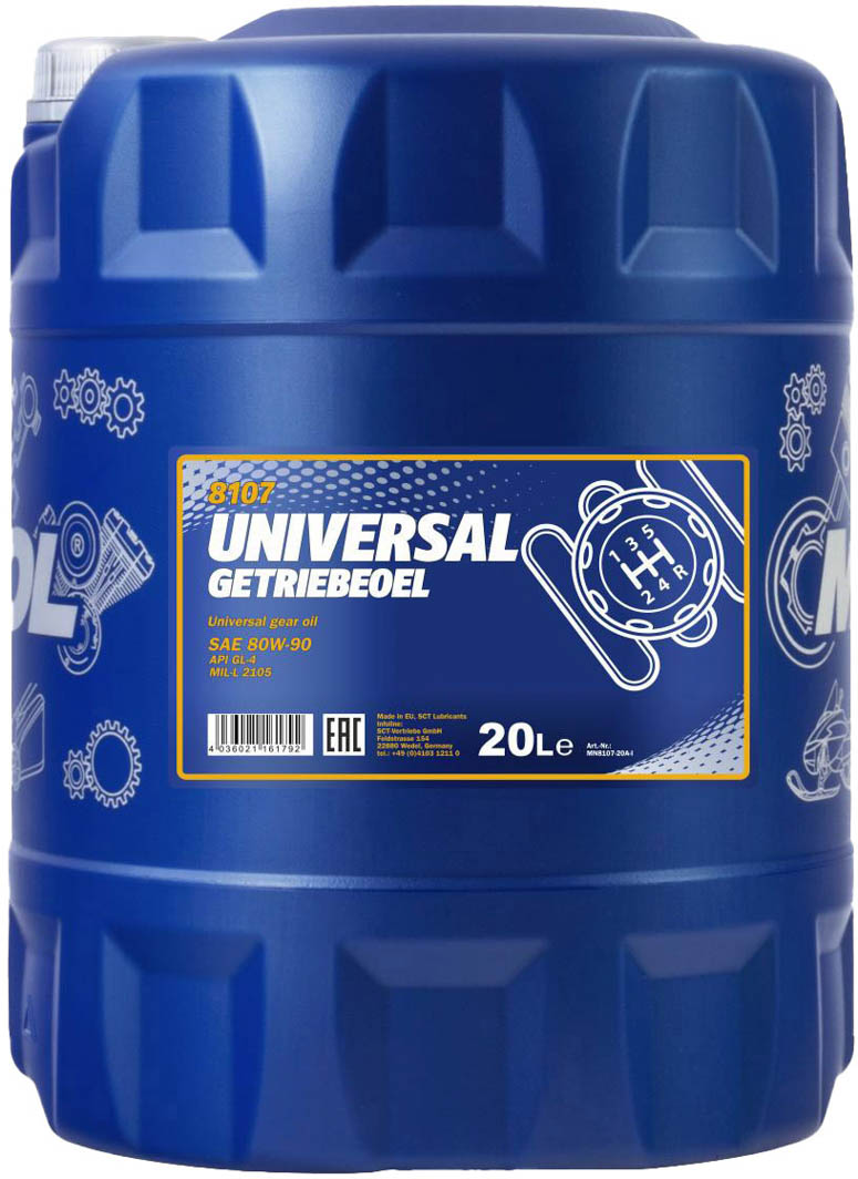 

Трансмиссионное масло Mannol Universal Getriebeoel GL-4 80W-90 минеральное MN8107-20