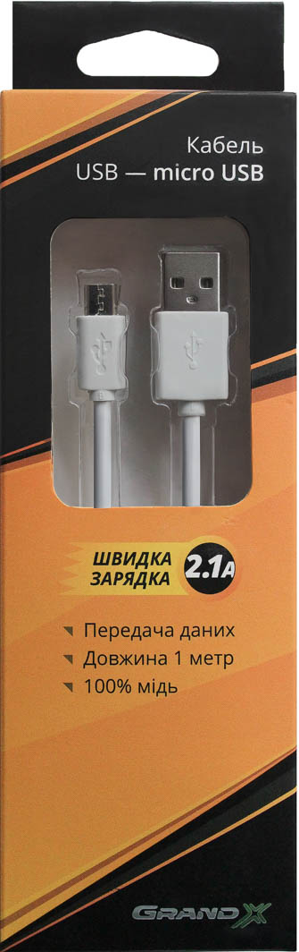 

Кабель Grand-X PM01W USB - Micro USB 1 м